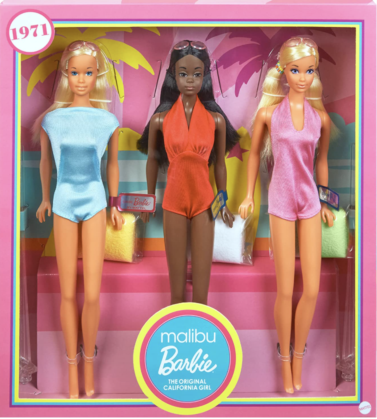 Barbie Signature Malibu Barbie & Friends Vintage Reproduction Gift Set 2021