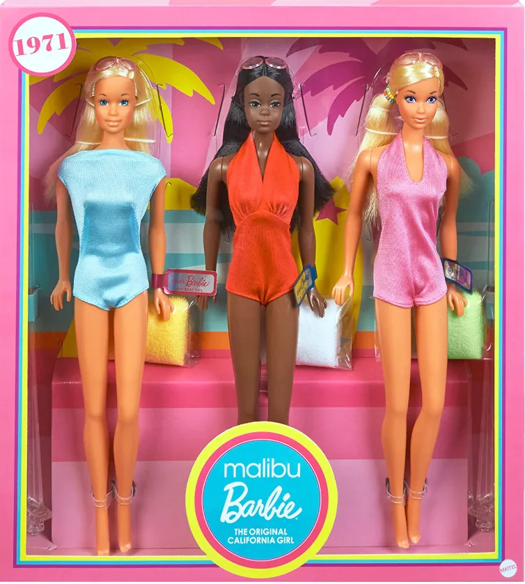 Barbie Signature Malibu Barbie & Friends Vintage Reproduction Gift Set 2021