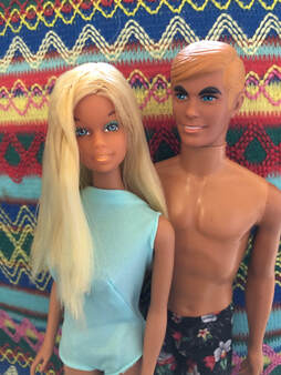 KEN 1st Swimsuit RED TRUNKS SANDALS YELLOW TOWEL 1961 Vintage Barbie REPRO 